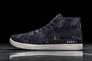 Black Nobull Oasis Canvas Mid Men's Trainers | CA V1301R